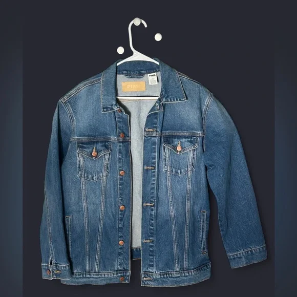 PINK Victoria's Secret Oversized Jean Jacket Sz. M - Picture 2 of 10